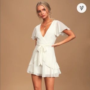 Lulus Sweet Like You White Ruffled Mini Dress